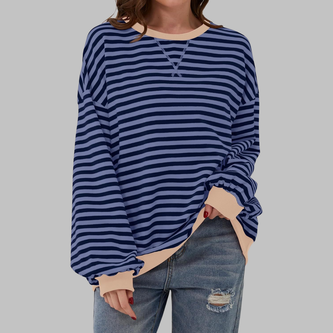 Adelia - Sweat-shirt rayé à manches longues au toucher doux