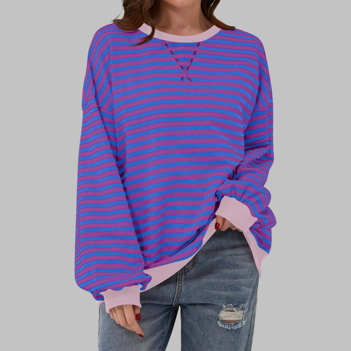 Adelia - Sweat-shirt rayé à manches longues au toucher doux
