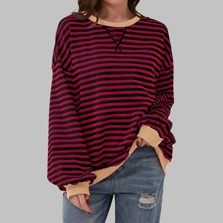 Adelia - Sweat-shirt rayé à manches longues au toucher doux