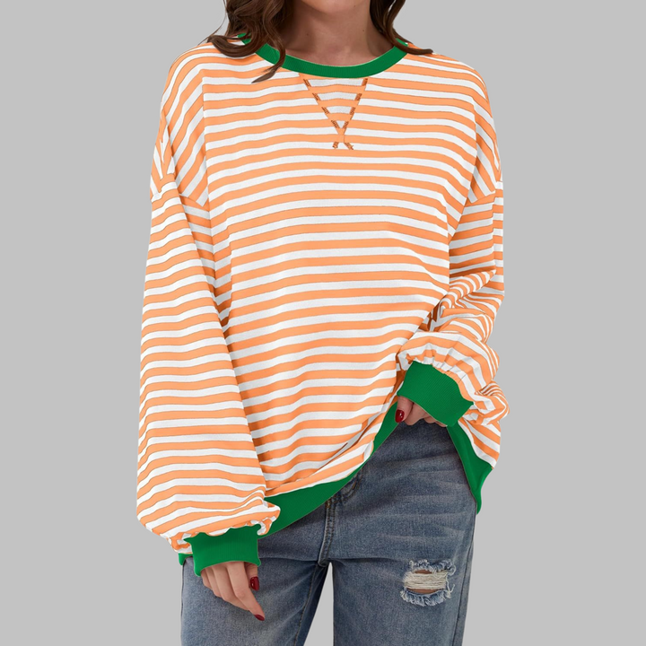 Adelia - Sweat-shirt rayé à manches longues au toucher doux