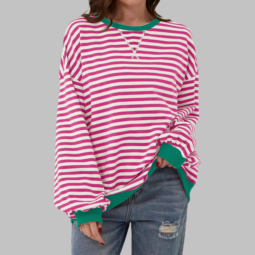 Adelia - Sweat-shirt rayé à manches longues au toucher doux