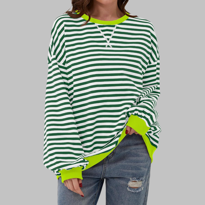 Adelia - Sweat-shirt rayé à manches longues au toucher doux