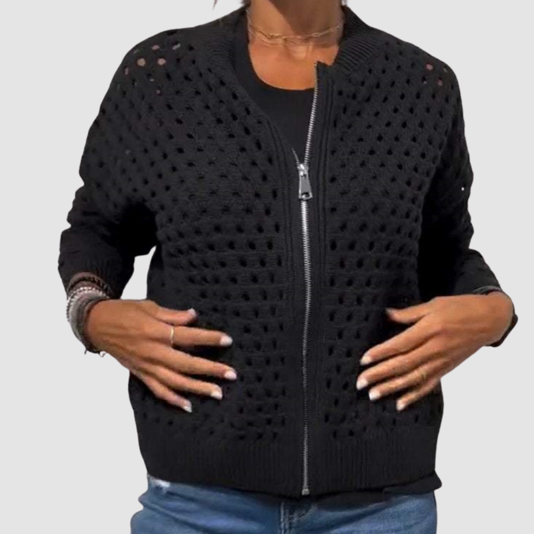 Kaelina - Cardigan zippé doux au toucher