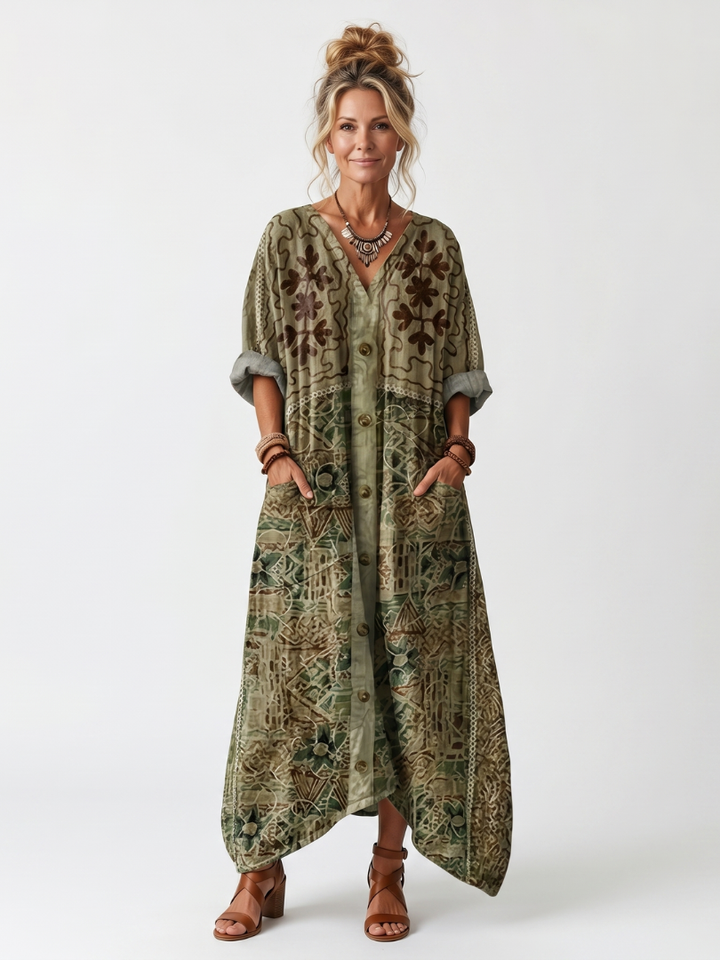 Roselisse - Robe midi légère boutonnée devant