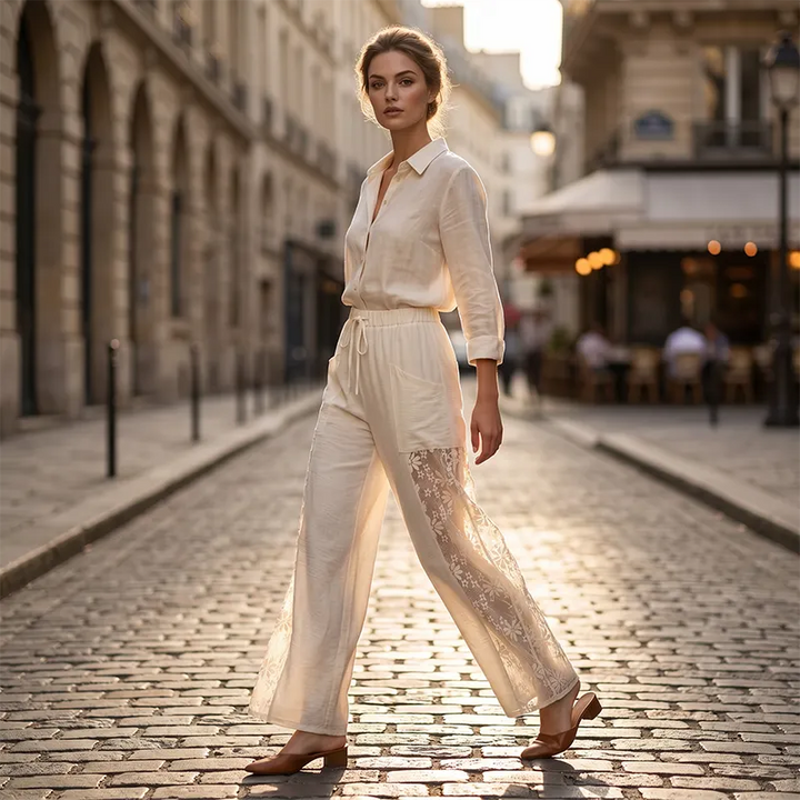 Carlotta - pantalon léger en dentelle