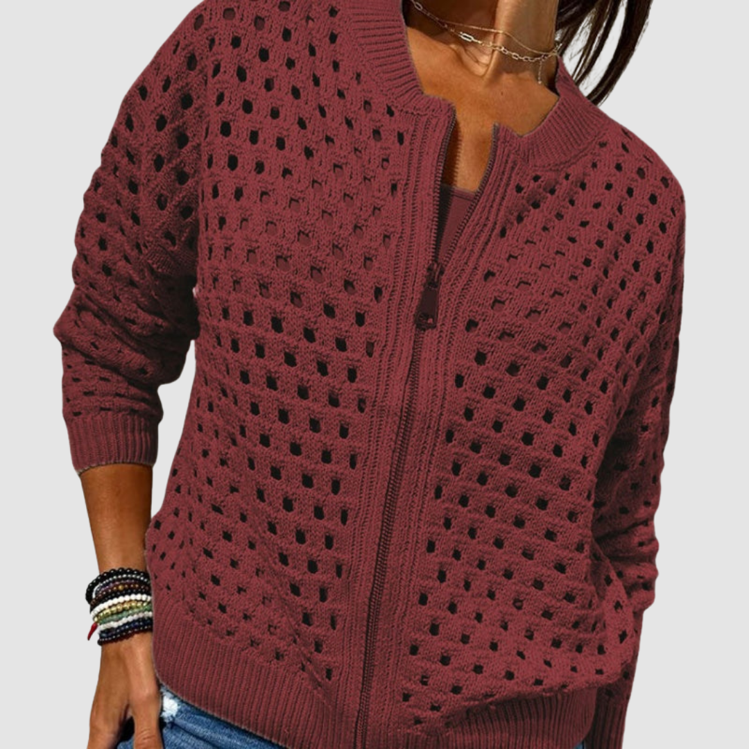 Kaelina - Cardigan zippé doux au toucher
