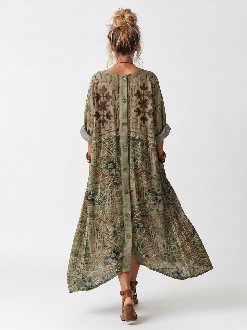 Roselisse - Robe midi légère boutonnée devant