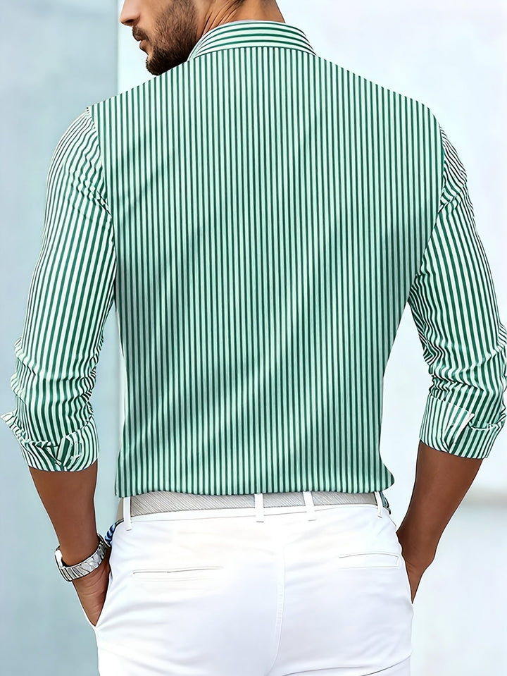 Alverton - Chemise rayée à manches longues effet délavé vintage