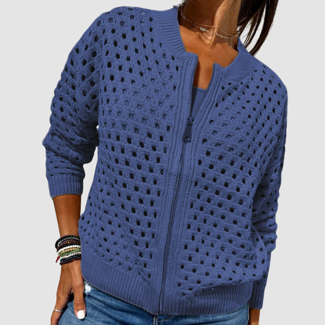 Kaelina - Cardigan zippé doux au toucher