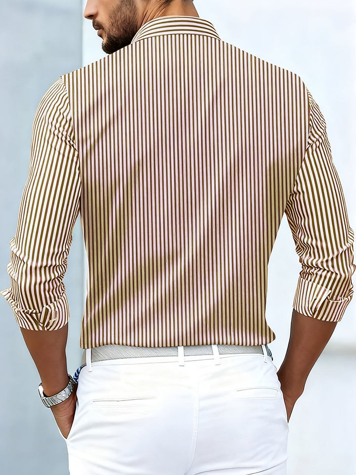 Alverton - Chemise rayée à manches longues effet délavé vintage