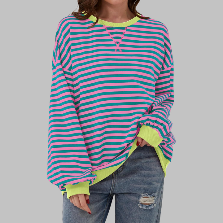 Adelia - Sweat-shirt rayé à manches longues au toucher doux