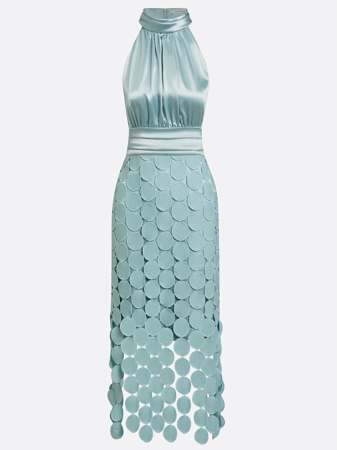 Kateline - Robe midi à encolure américaine de luxe