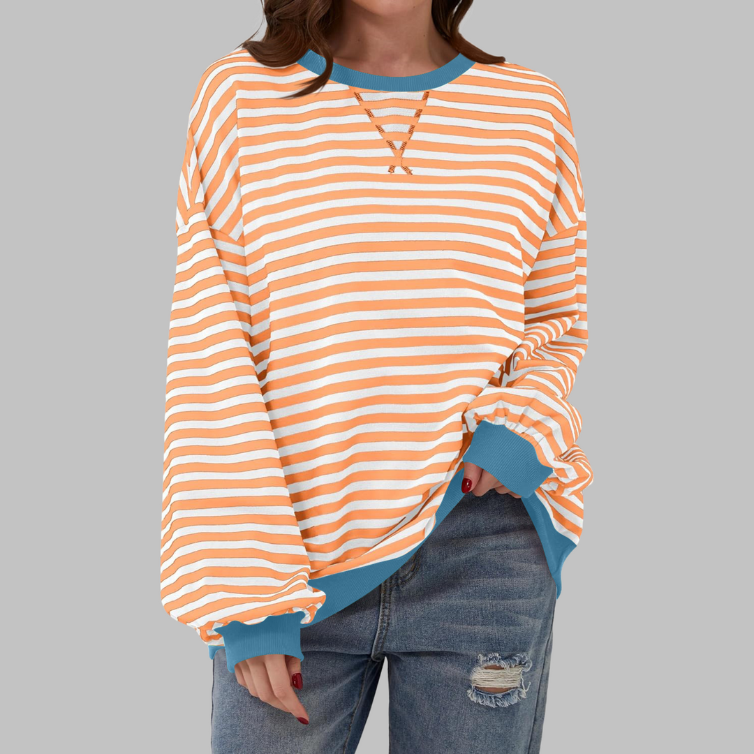 Adelia - Sweat-shirt rayé à manches longues au toucher doux