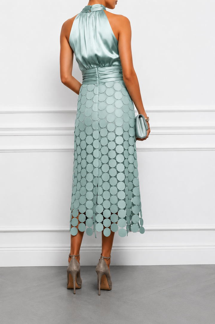 Amabel - Robe midi de luxe à encolure américaine