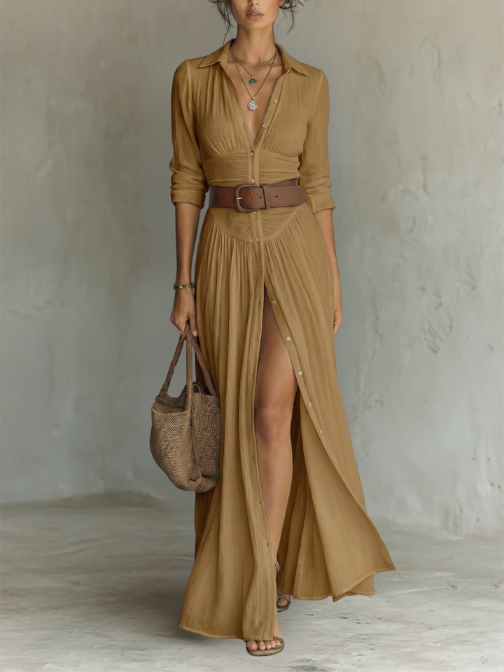 Melusine - Robe longue légère avec ceinture