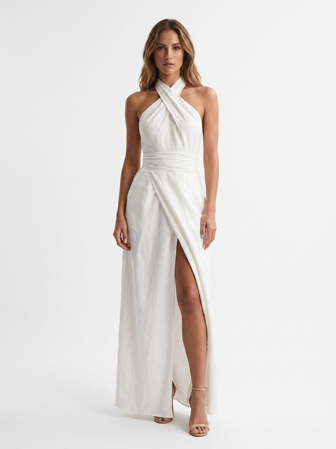 Novalyn - Robe de soirée sculpturale à encolure américaine