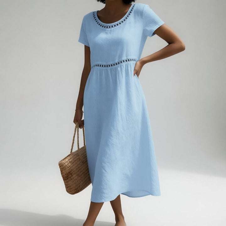 Ysoline - Robe midi brodée au toucher doux