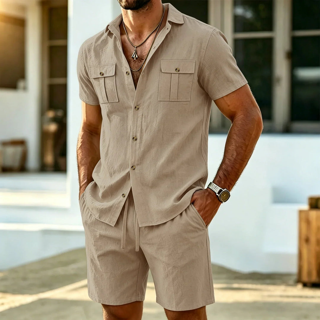 Baird - Ensemble chemise et short en lin mélangé