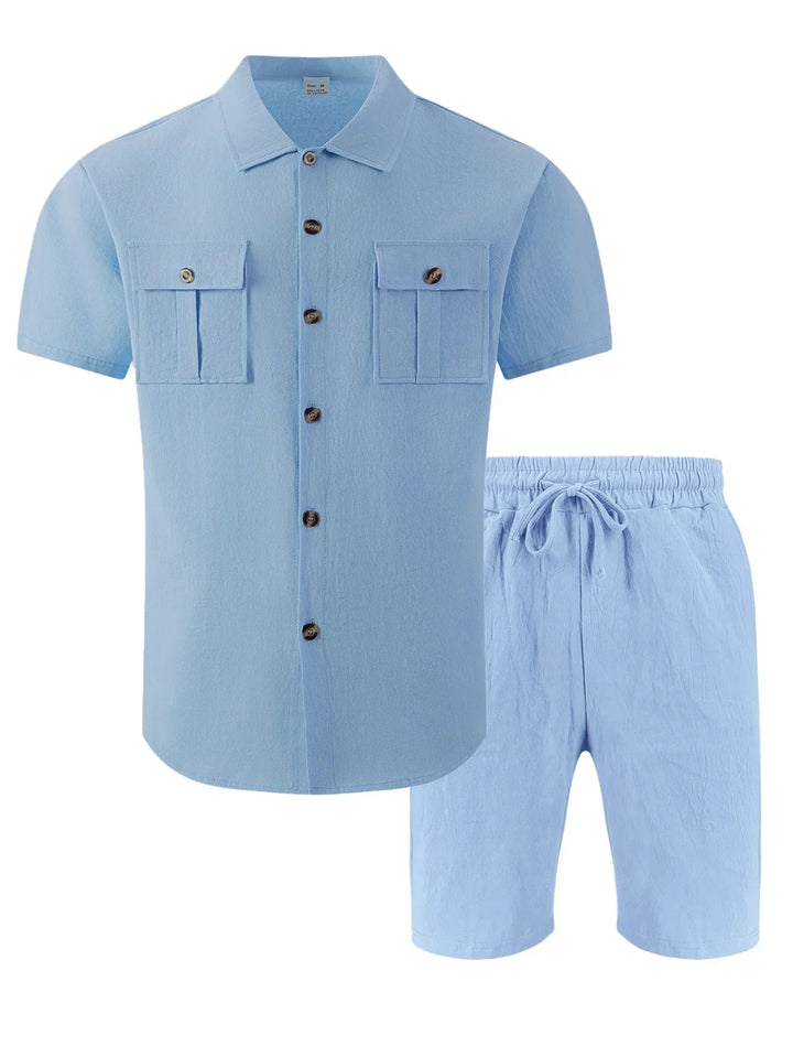 Dunley - Ensemble léger chemise et short coordonnés