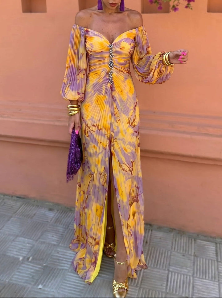 Avalora - Robe longue élégante à motif floral