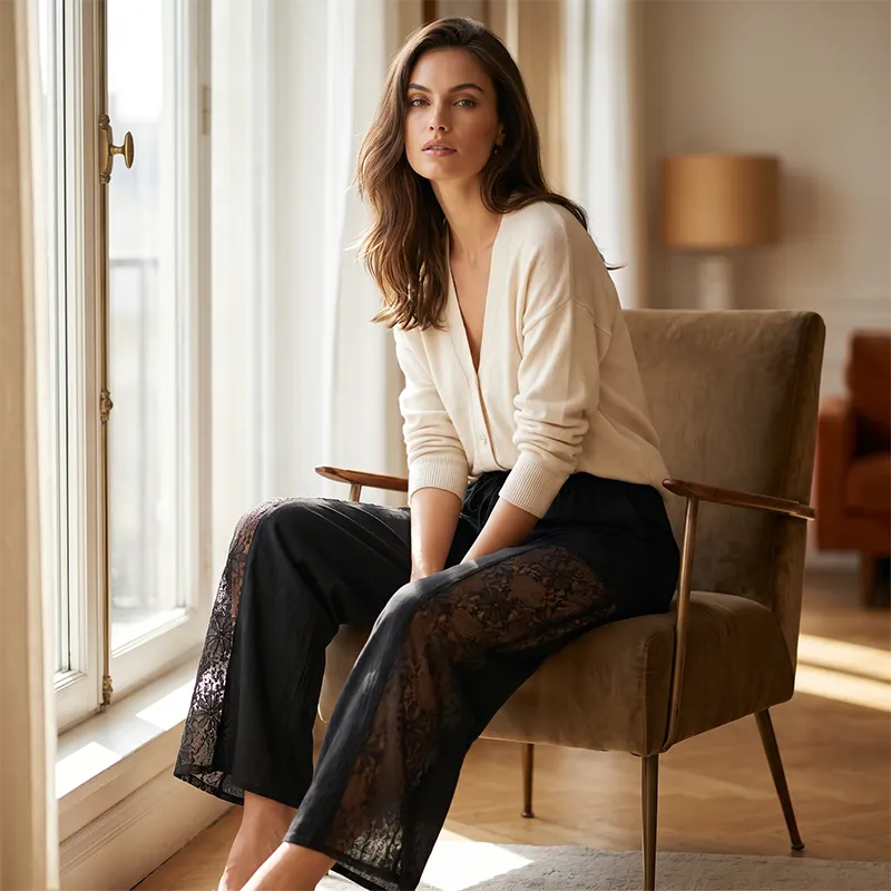 Carlotta - pantalon léger en dentelle
