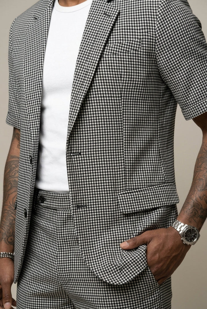 Rufus - Tailleur-short à carreaux sur mesure