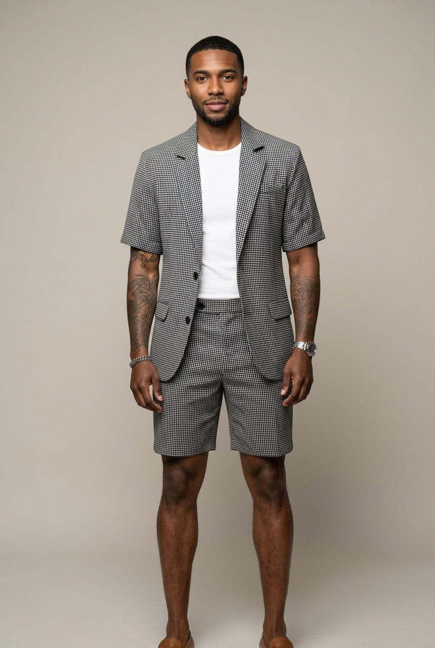 Rufus - Tailleur-short à carreaux sur mesure
