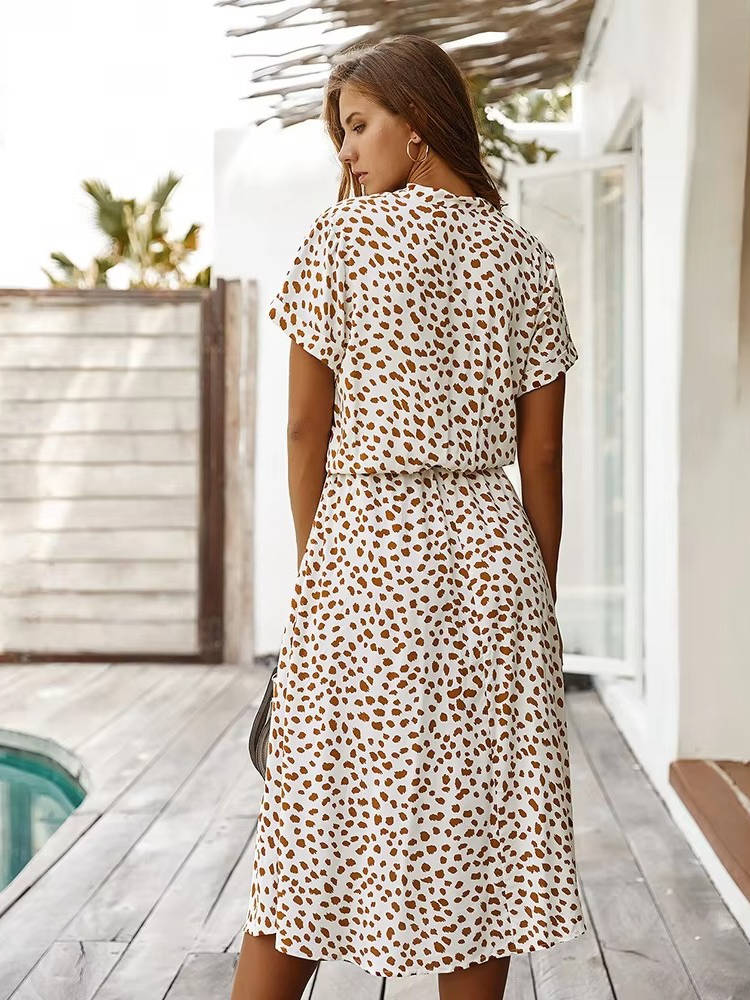 Viviana - Robe midi décontractée avec col