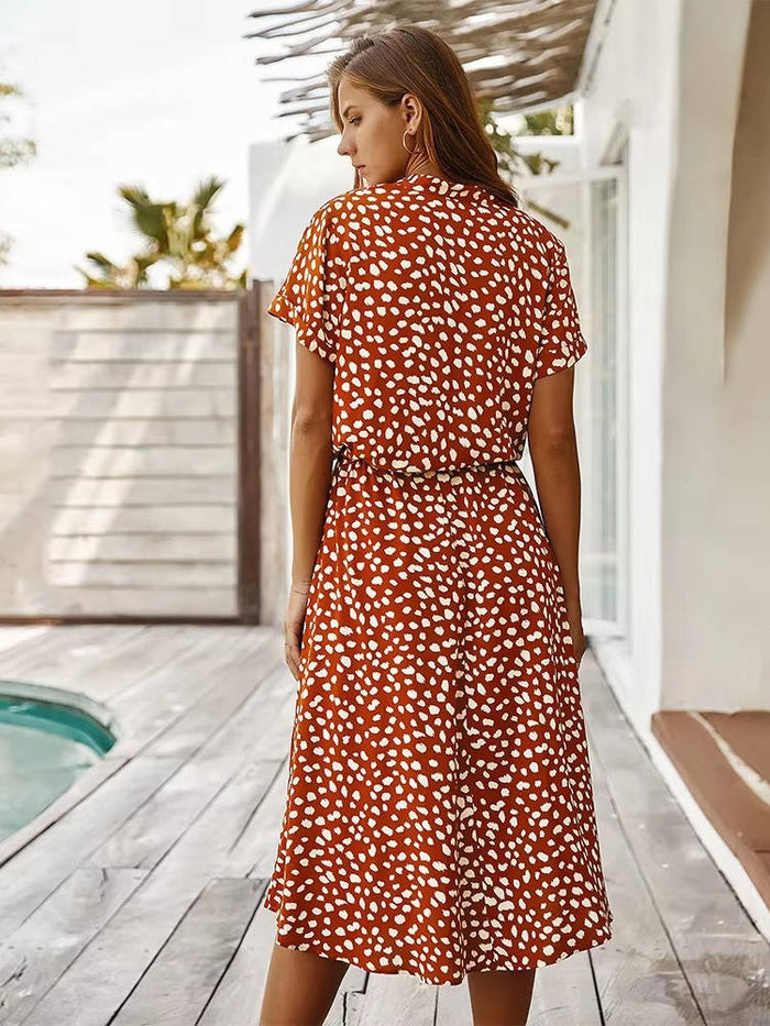 Linnet - Robe midi imprimée ceinturée