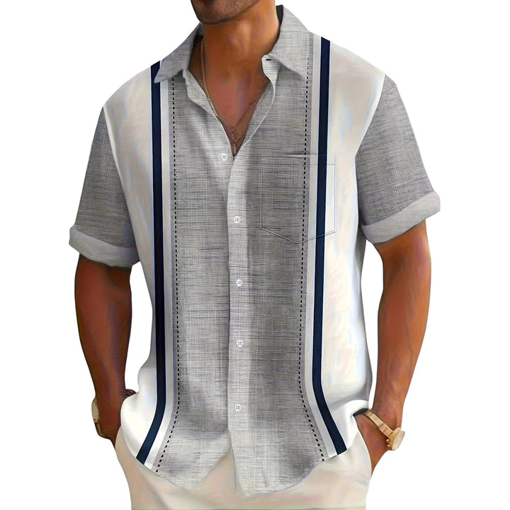 Chetford - Chemise à col cubain texturée