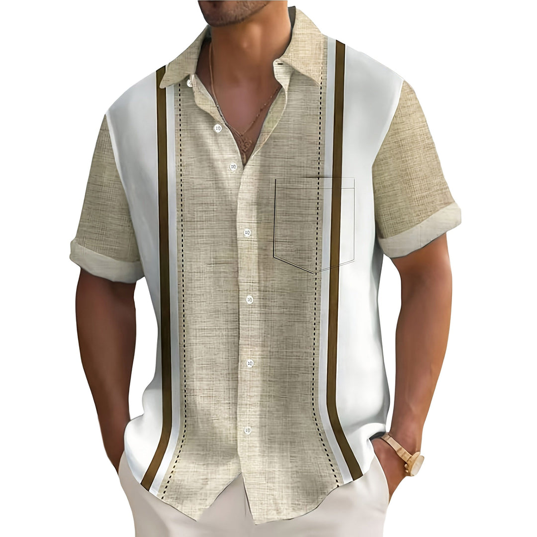 Chetford - Chemise à col cubain texturée